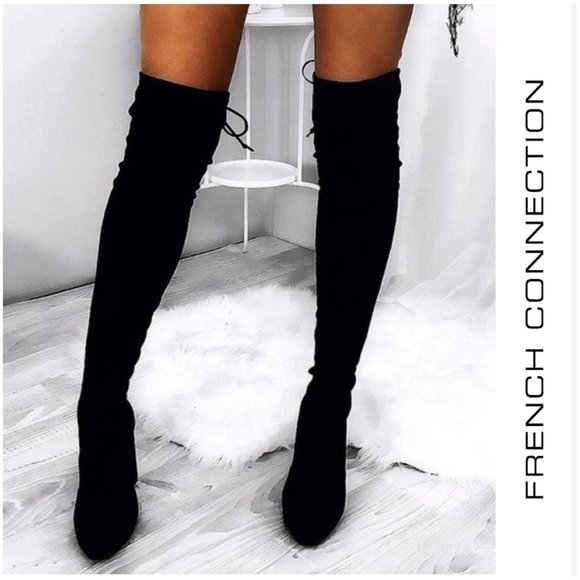 vegan suede over the knee boots